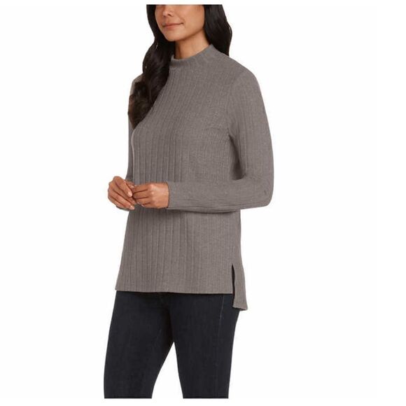 Matty M Ladies' Mock Neck Ribbed Tunic - Picture 2 of 3